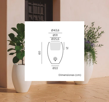 Vaso redondo com luz ALOE 45