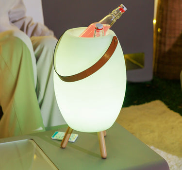 Porta-garrafas iluminado com alto-falante Apollo