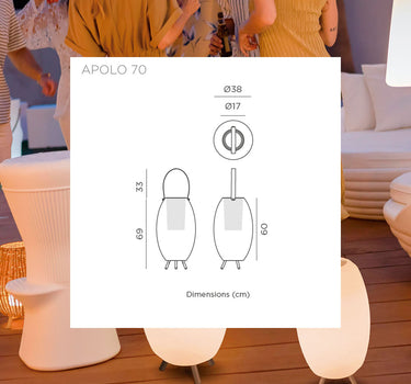 Porta-garrafas iluminado com alto-falante Apollo