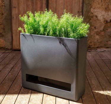 Jardineira alta retangular com rodas BROMELIA 28