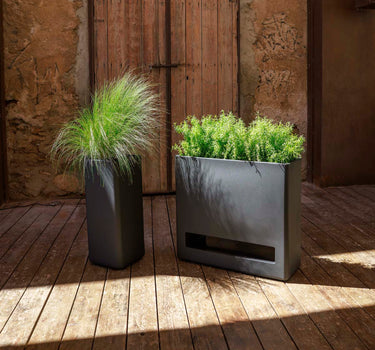 Jardineira alta retangular com rodas BROMELIA 28
