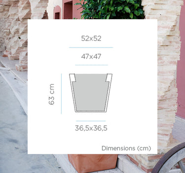 VASO QUADRADO CALENDULA 50 RÚSTICO COLORIDO