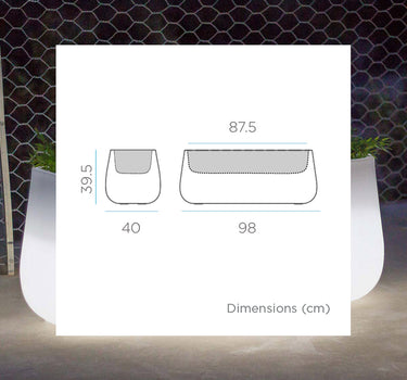 Floreira comprida com luz CAMELIA LARGE