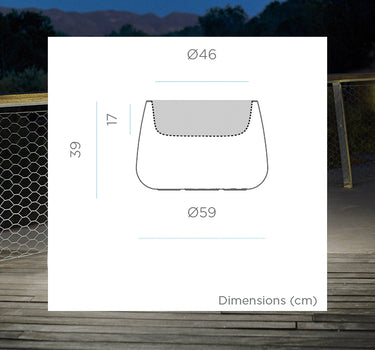 Floreira redonda com luz CAMELIA 60