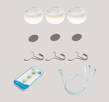 Lâmpada portátil recarregável CHERRY MINI (pack com 3 lâmpadas)