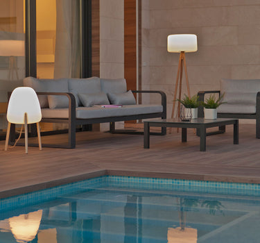 CANDEEIRO DE PÉ DE DESIGN COM PERNAS DE MADEIRA CHLOE 140