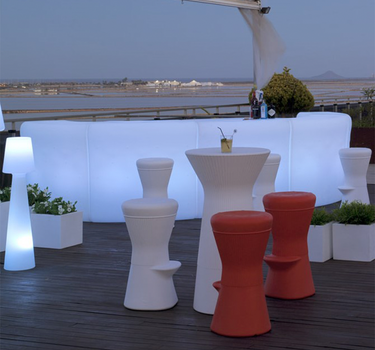 Balcão de bar reto iluminado Creta 120 cm