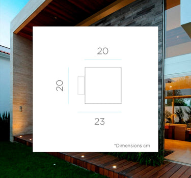 APLIQUE DE PAREDE QUADRADO CUBY 20 WALL