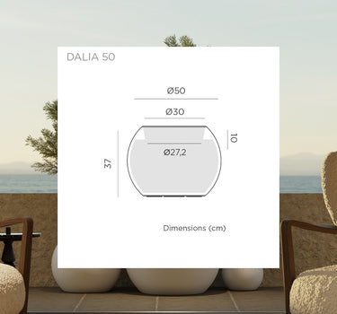 Vaso redondo na cor DALIA 70