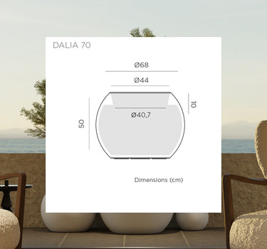 Vaso redondo na cor DALIA 70