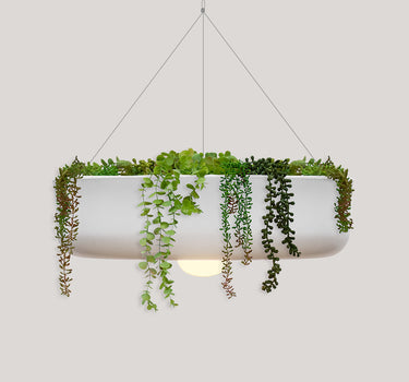 Ronde hangplanter met snoerloze verlichting ELBA 59