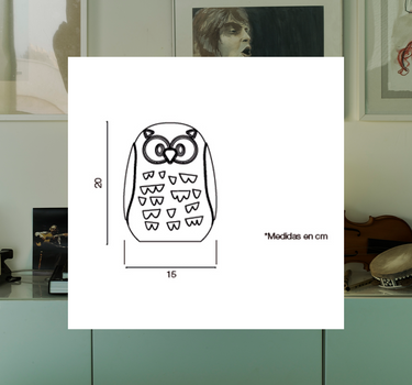 CANDEEIRO DECORATIVO EM FORMA DE CORUJA GUFO 40