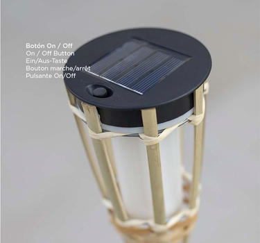 Candeeiro de espetar solar de jardim com luz efeito fogo HIAMA (4 unidades)