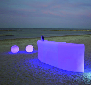 Balcão de bar curvo com luz Ibiza 120