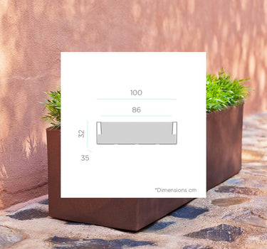 Vaso colorido retangular JARA 100 x 40