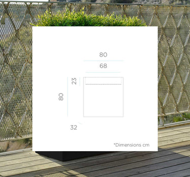 FLOREIRA RETANGULAR JUNCO 80 COM LUZ