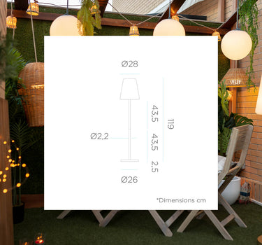 CANDEEIRO DE PÉ SOLAR PARA EXTERIOR LOLA SLIM 120