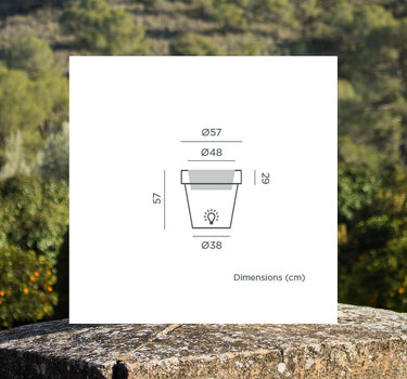 Floreira redonda com luz MAGNOLIA 60