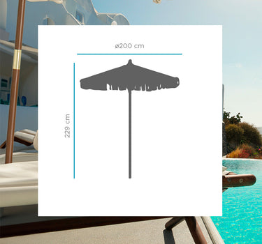 Guarda-sol em macramé para exterior ø200x229 cm