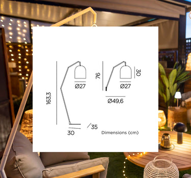 Candeeiro de pé branco e sem cabos SANTORINI