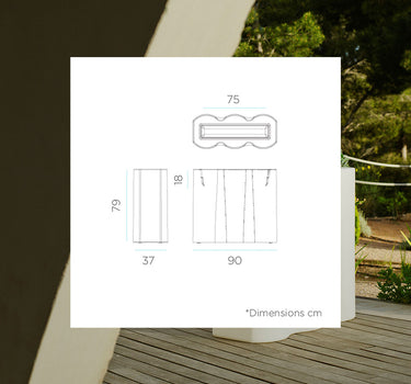 Floreira retangular com luz PALMERA