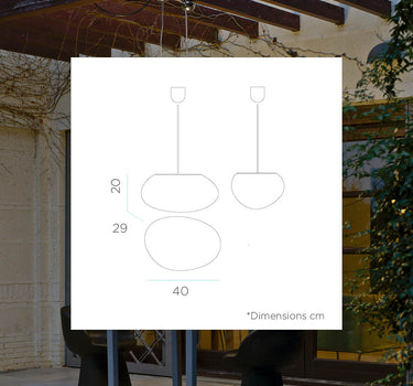 CANDEEIRO SUSPENSO PETRA 40