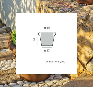 Vaso redondo ROSA 65 RÚSTICA