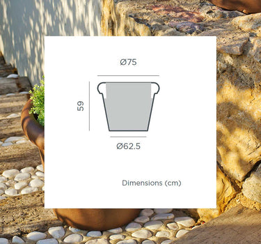 Vaso redondo ROSA 75 RÚSTICA Cinzento