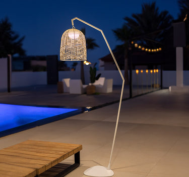 Candeeiro de pé branco e sem cabos SANTORINI