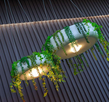 Floreira suspensa redonda com iluminação sem fios ELBA 39