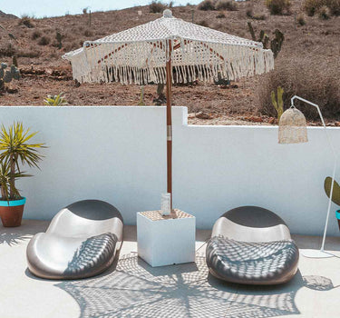 Guarda-sol em macramé para exterior ø200x229 cm