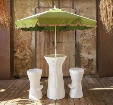 Chapéu de Sol vintage verde com franjas TULUM ø230