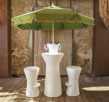 Chapéu de Sol vintage verde com franjas TULUM ø230