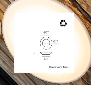 Pack 2 unidades - Aplique de parede redondo com carga solar WALLY DISK