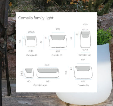 Floreira redonda com luz CAMELIA 80