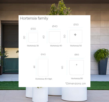 Vaso redondo HORTENSIA 80 em várias cores