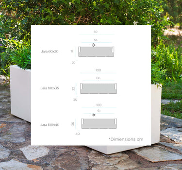 Floreira retangular JARA 60 cores